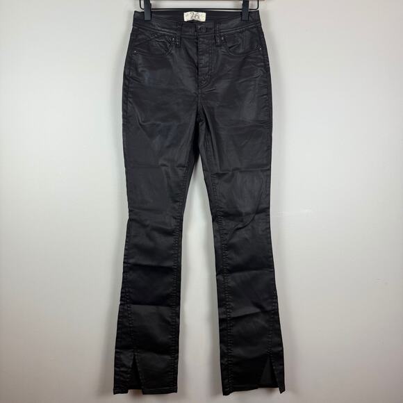 We The Free People Spellbound Coated Bootcut Jeans Women 26 Black Boho Revolve - Picture 1 of 9